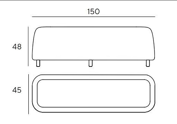Обитая скамья с мягкой спинкой INNOVA Imbottiti Vice Versa Big Bench фабрика Innova Imbottiti из Италии. Фото №7