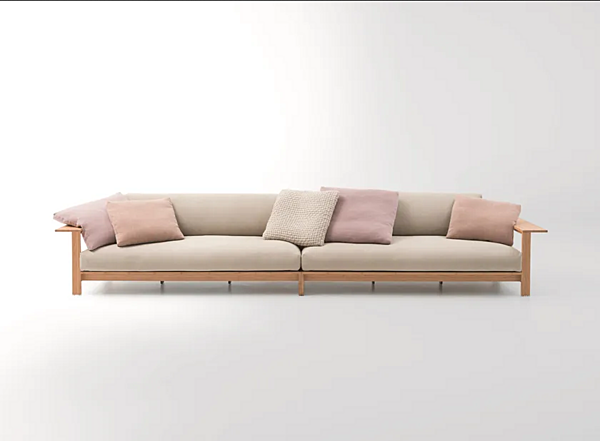 Секционный модульный садовый диван из ткани PAOLA LENTI Frei B183BS+B183BS+B183BD фабрика PAOLA LENTI из Италии. Фото №5
