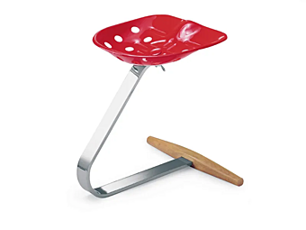 Барный стул из металла и фанеры ZANOTTA Mezzadro 220 фабрика ZANOTTA из Италии