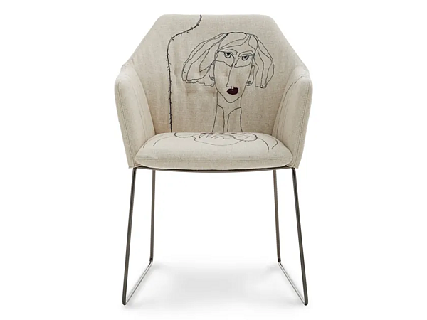 Кресло с подлокотниками из ткани SABA New York - chair 2153 2 фабрика SABA из Италии. Фото №2