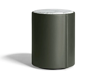 Круглая прикроватная тумбочка из кожи POLTRONA FRAU Stock n Roll фабрика POLTRONA FRAU из Италии