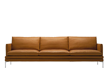 Кожаный диван с мягкой спинкой ZANOTTA WILLIAM 1330/302