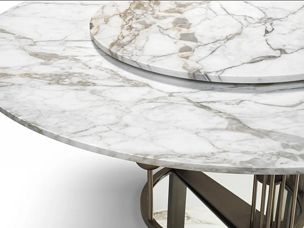 Круглый мраморный стол с латунной основой GHIDINI1961 Merlino фабрика GHIDINI1961 из Италии. Фото №4