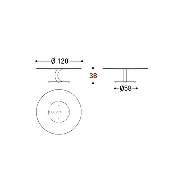 Круглый стальной садовый боковой столик VARASCHIN Flexion 25170 фабрика VARASCHIN из Италии. Фото №5