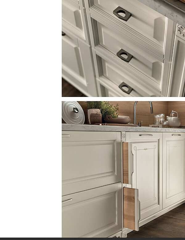 Кухня с островом из материала ASTER CUCINE  Portrait BIANCO фабрика Aster Cucine из Италии. Фото №4