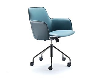 Кресло с подлокотниками из натуральной кожи FASEM Electa BG