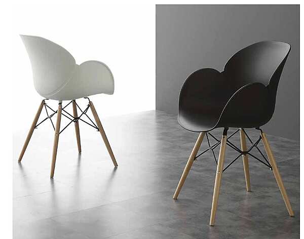 Кресло из массива дерева, металла и полипропилена ARREX A290 фабрика ARREX из Италии. Фото №1