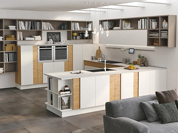Кухня с фасадами из МДФ LUBE CUCINE  Creativa 01 фабрика LUBE CUCINE из Италии. Фото №1