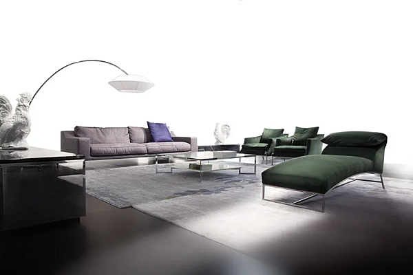Диван с обитой спинкой из ткани ERBA ITALIA Indizio фабрика ERBA ITALIA из Италии. Фото №13