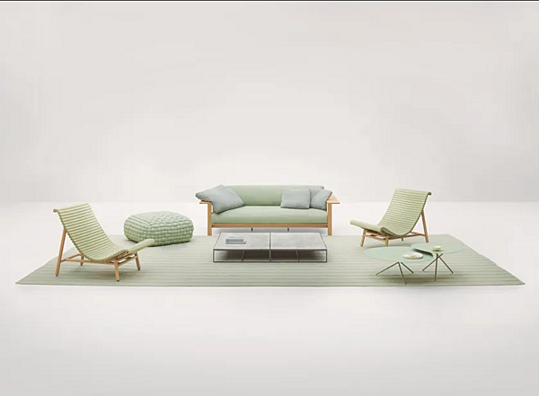 Секционный модульный садовый диван из ткани PAOLA LENTI Frei B183BS+B183BS+B183BD фабрика PAOLA LENTI из Италии. Фото №4