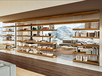 Секционный книжный шкаф из дерева LAGO AIR 1241 фабрика LAGO из Италии