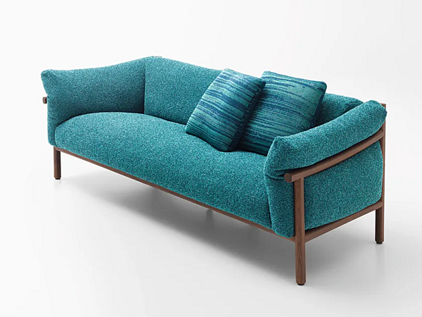 Диван с обитой спинкой из ткани для сада PAOLA LENTI Kyo B232C, B232B фабрика PAOLA LENTI из Италии. Фото №1