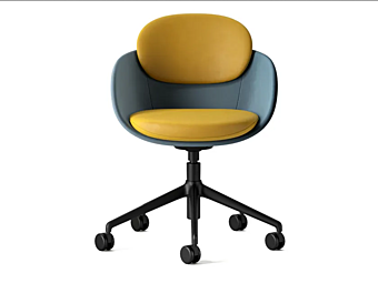 Кресло из кожи с колесами и подлокотниками INNOVA Imbottiti Olie C1