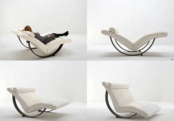 Шезлонг с обитой спинкой из ткани GIOVANNETTI Gabbiano фабрика GIOVANNETTI из Италии. Фото №6