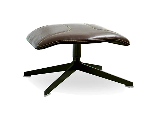 Кожанный пуф с вращающейся основой на четырех спицах MOROSO Take a Line for a Walk 0V7 фабрика Moroso из Италии. Фото №1