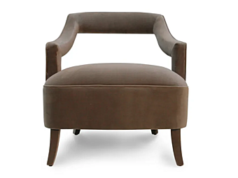 Кресло с подлокотниками из бархата BRABBU Oka фабрика BRABBU из Италии