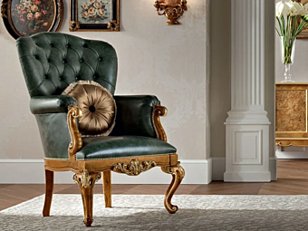 Кресло с обивкой из кожи и подлокотниками MODENESE GASTONE 12435 фабрика MODENESE GASTONE из Италии