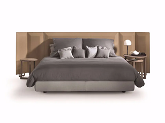 Двуспальная кровать с обитой кожаной спинкой FLEXFORM EDEN PLUS фабрика FLEXFORM из Италии