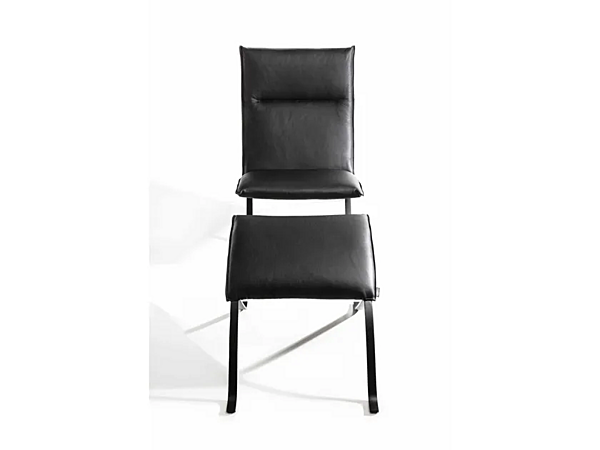 Табурет из обитой кожи с мягкой спинкой ENRICO PELLIZZONI Mood фабрика ENRICO  PELLIZZONI из Италии. Фото №6